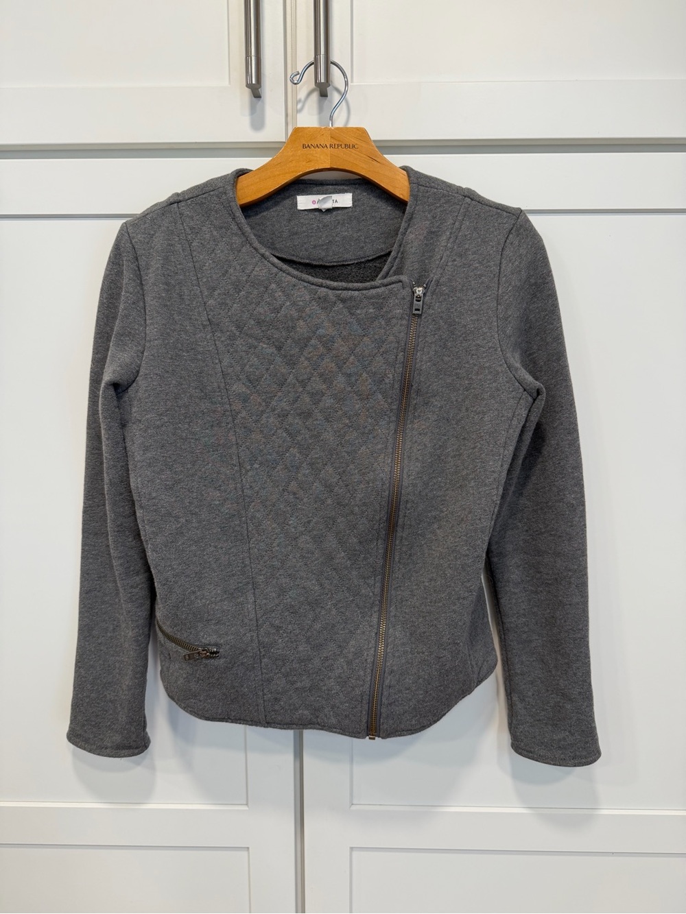 Athleta Women’s Quilted Asymmetrical Zip Jacket - Gray